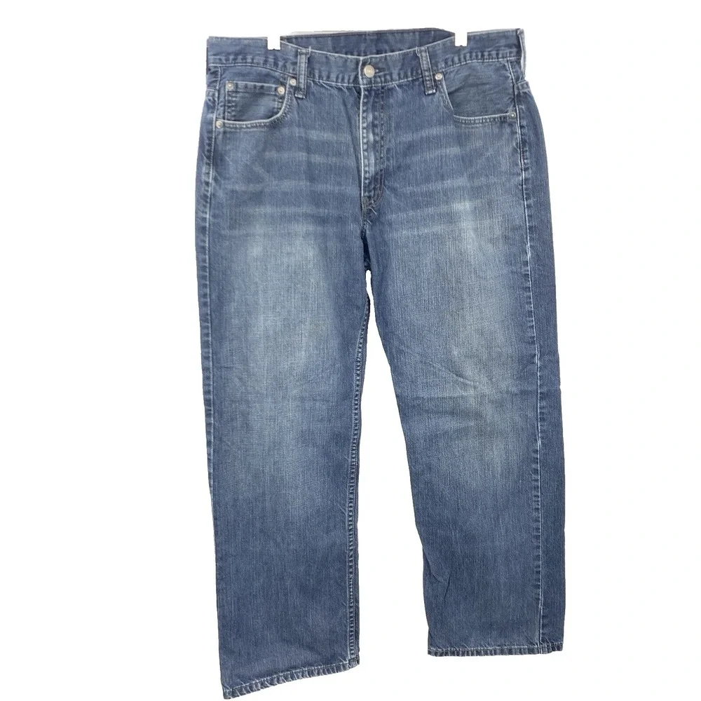 Levi's Men Size 36 X 29‎ Jeans 569 Loose Straight Dark Wash Pants Cotton Stretch